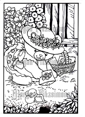 Growing Teddy 2 - Colouring Page