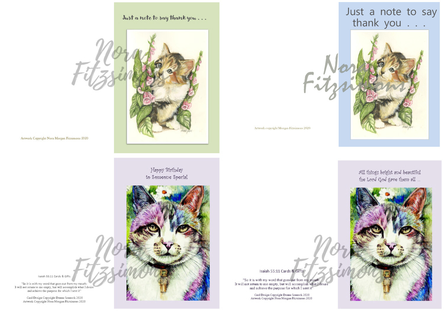 Kittens Faith Cards 2 - 4 pcs Bundle