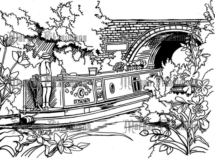 Canal Side 1 - Colouring Page