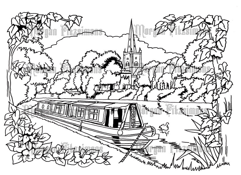 Canal Side 5 - Colouring Page