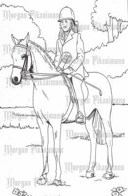 Story Talk Horse Riders 3 - Colouring Page