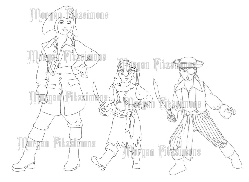 Halloween Pirates - Digital Stamp