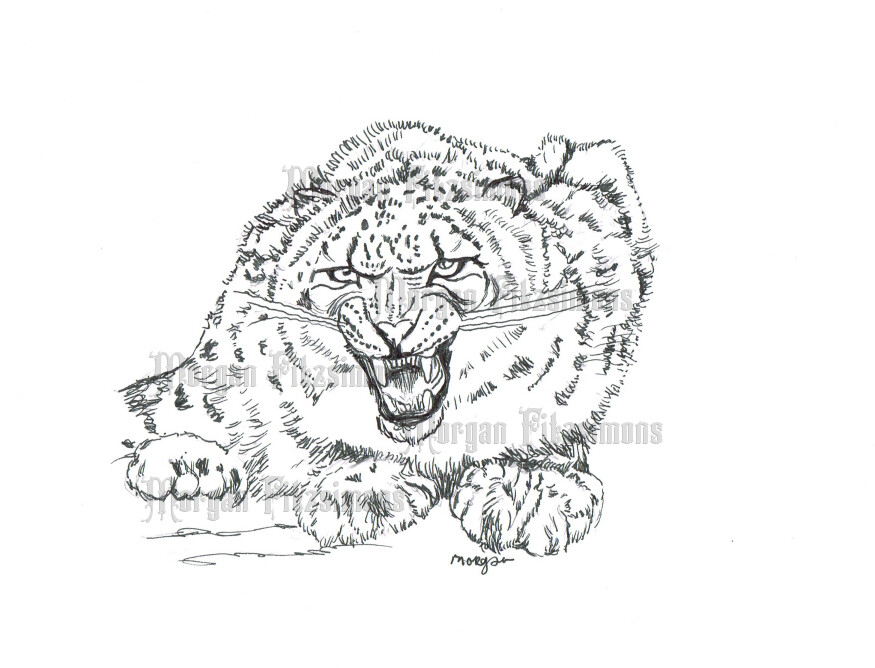 Angry Leopard - Digital Stamp
