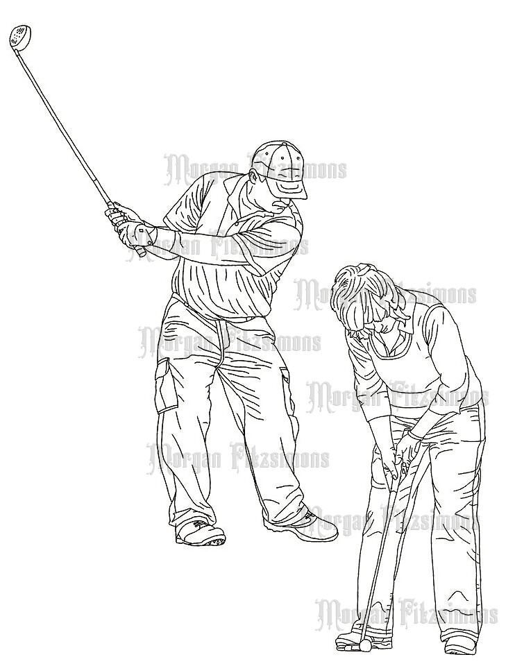 Sports Golfers - Digital Stamp
