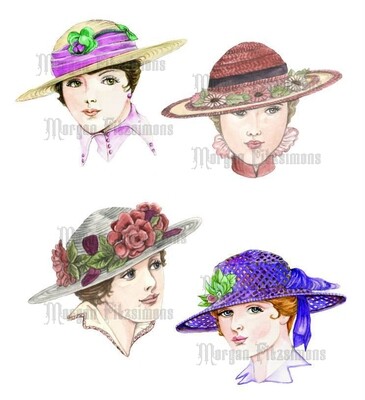 1920&#39;s Cameo Bundle Pre-Coloured - Digital Stamps