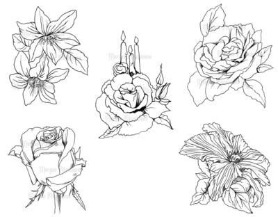 Flower Set 3 - Digital Stamps