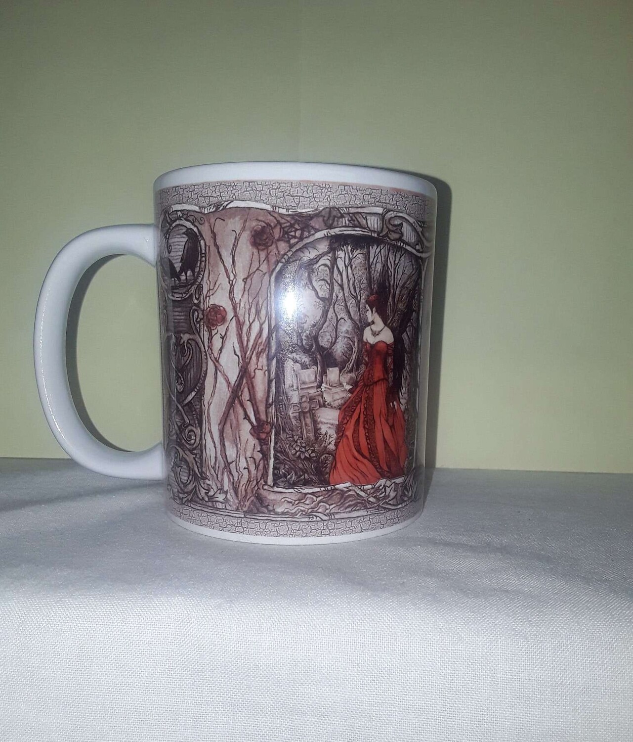 Gothic Lady In Red Mug