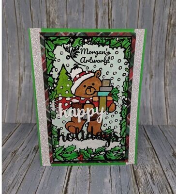 Christmas Teddy Gift - Digital Stamp