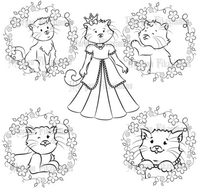 ​Kitten Queen Kittens - Digital Stamp