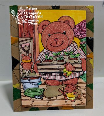 Growing Teddy 3 - Colouring Page