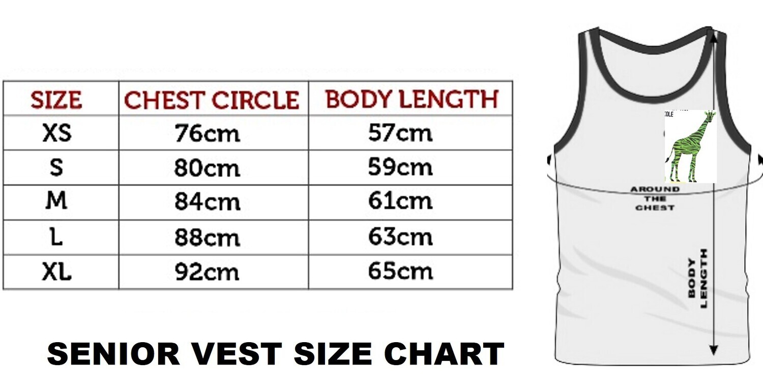 D8 Senior Vest Size