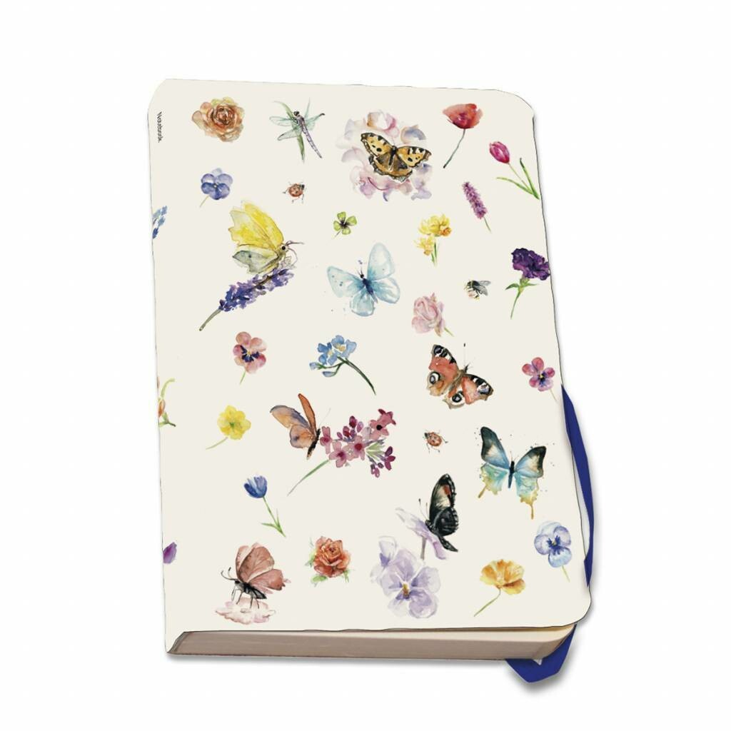 Notebook A5 with butterflies and flowers