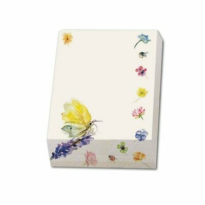 Notepad with flowers and butterflies