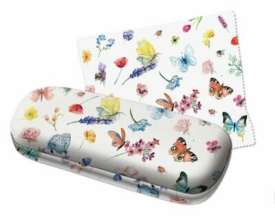 Spectacle Case with flowers and butterflies