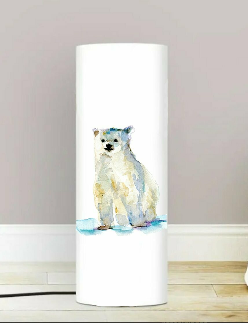 Lamp with polar bear cub illustration