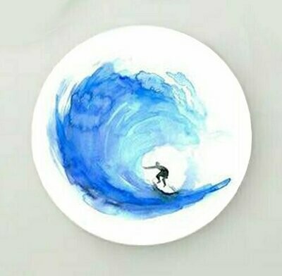 Wallcircle print of a surf painting