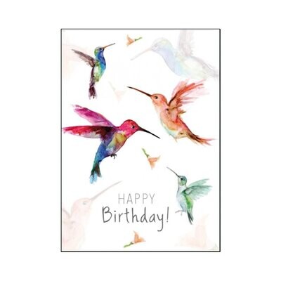 Birthday card hummingbirds