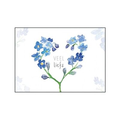 Forget-me-not flower heart greeting card