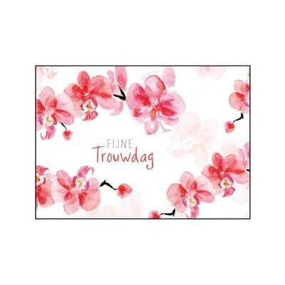 Marriage Anniversary card with orchids and Dutch text