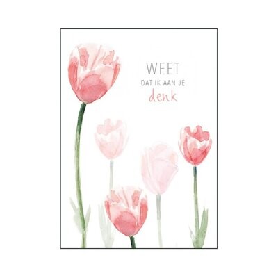Greetingcard with tulip flowers and Dutch text