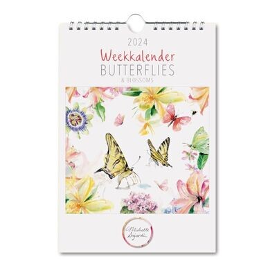Week calendar 2024 Butterflies & Blossoms by Michelle Dujardin