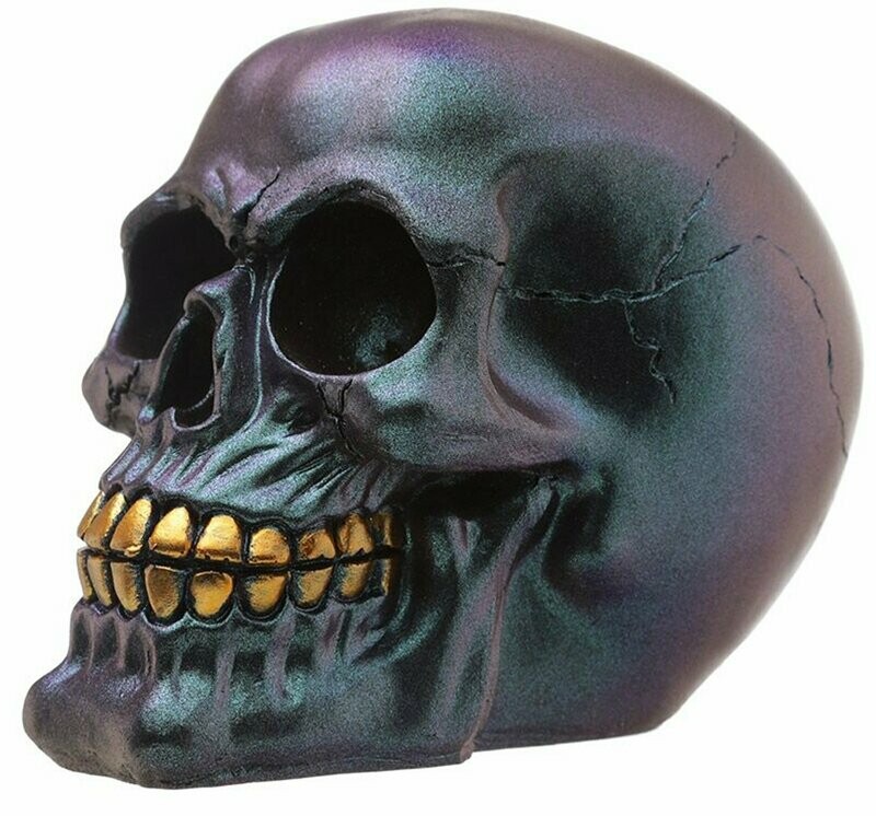 Large Metallic Skull - Blue