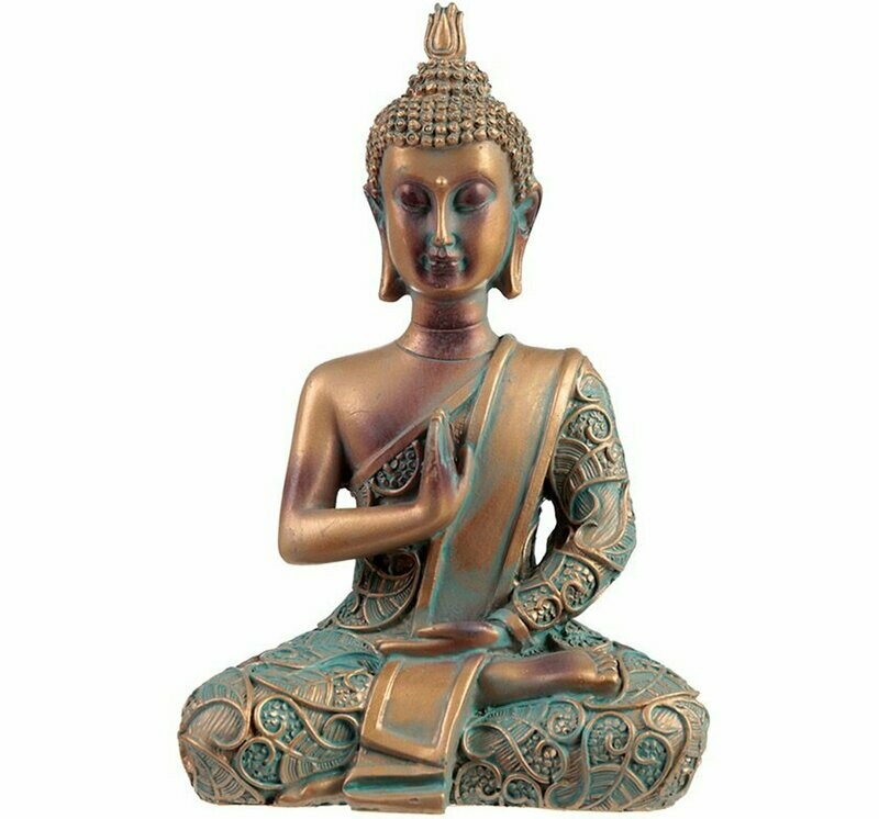 Thai Buddha Figurine Copper & Verdigris