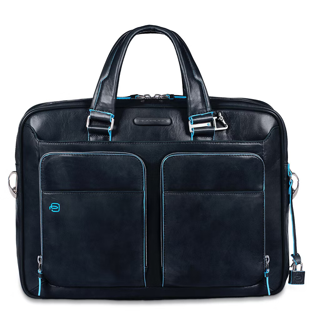 Piquadro.
Borsa sottile a due manici porta computer e Blue Square.
Colore: Blu Notte