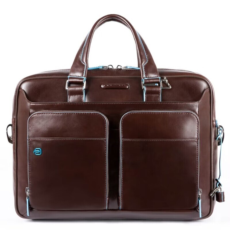 Piquadro.
Borsa sottile a due manici porta computer e Blue Square.
Colore: Mogano