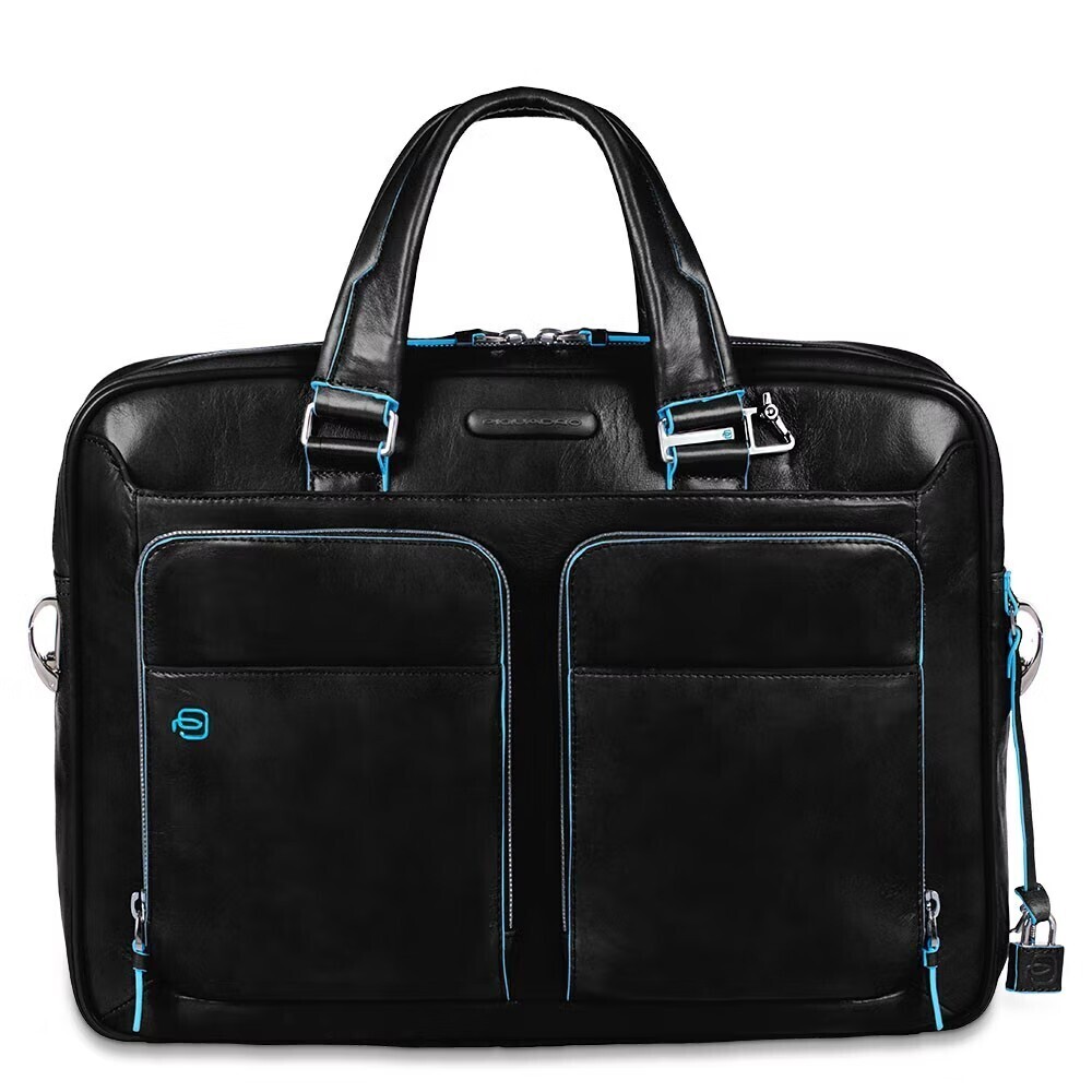 Piquadro.
Borsa sottile a due manici porta computer e Blue Square.
Colore: Nero