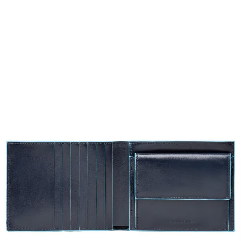 Piquadro.
Portafoglio uomo con portamonete e protezione anti-frode RFID Blue Square.
Colore: Blu2.