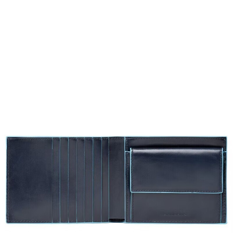 Piquadro.
Portafoglio uomo con portamonete e protezione anti-frode RFID Blue Square.
Colore: Blu2.