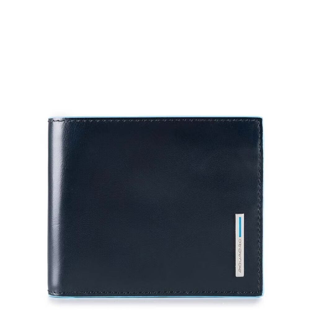 Piquadro. Portafoglio uomo con portadocumenti rimovibile Blue Square. Colore: Blu notte.