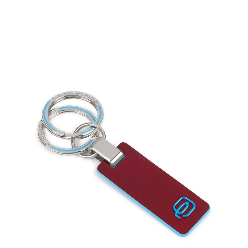 Piquadro. Portachiavi a due anelle Blue Square. Colore: Rosso.