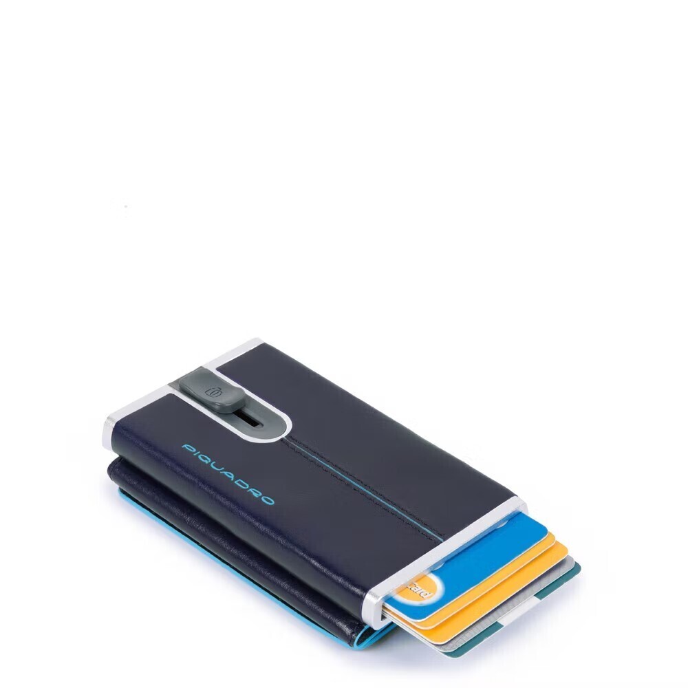Piquadro. Compact wallet per banconote e carte di credito Blue Square. Colore: Blu notte.