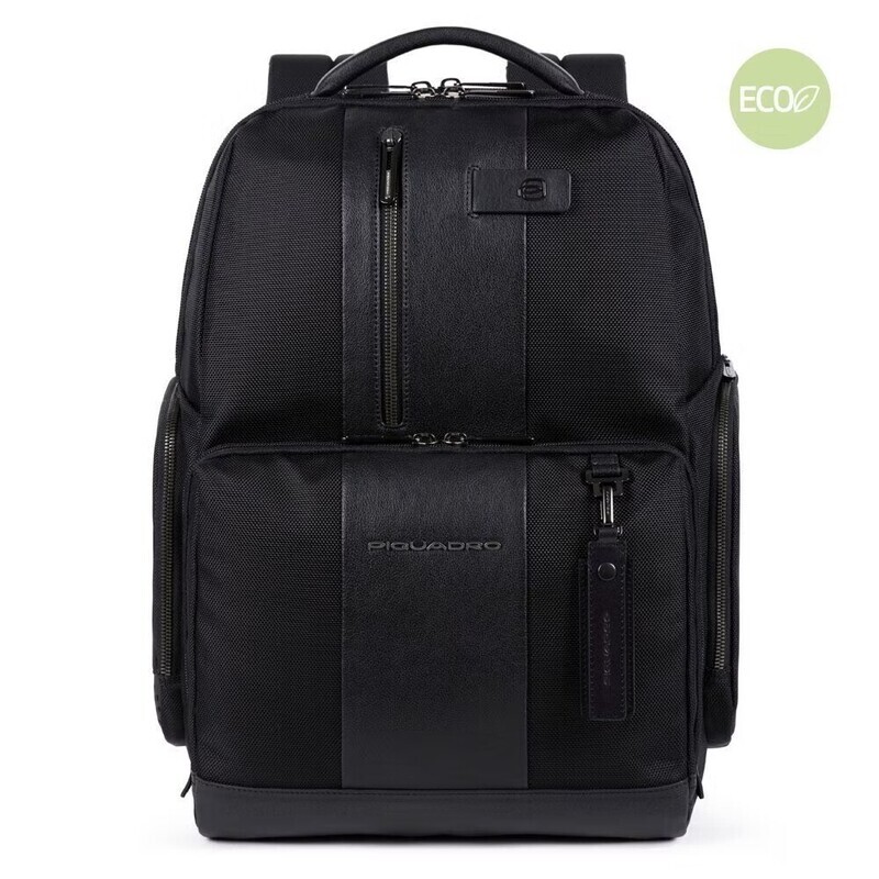 Piquadro.
Zaino grande in pelle e tessuto Brief 2.
Colore: Nero.