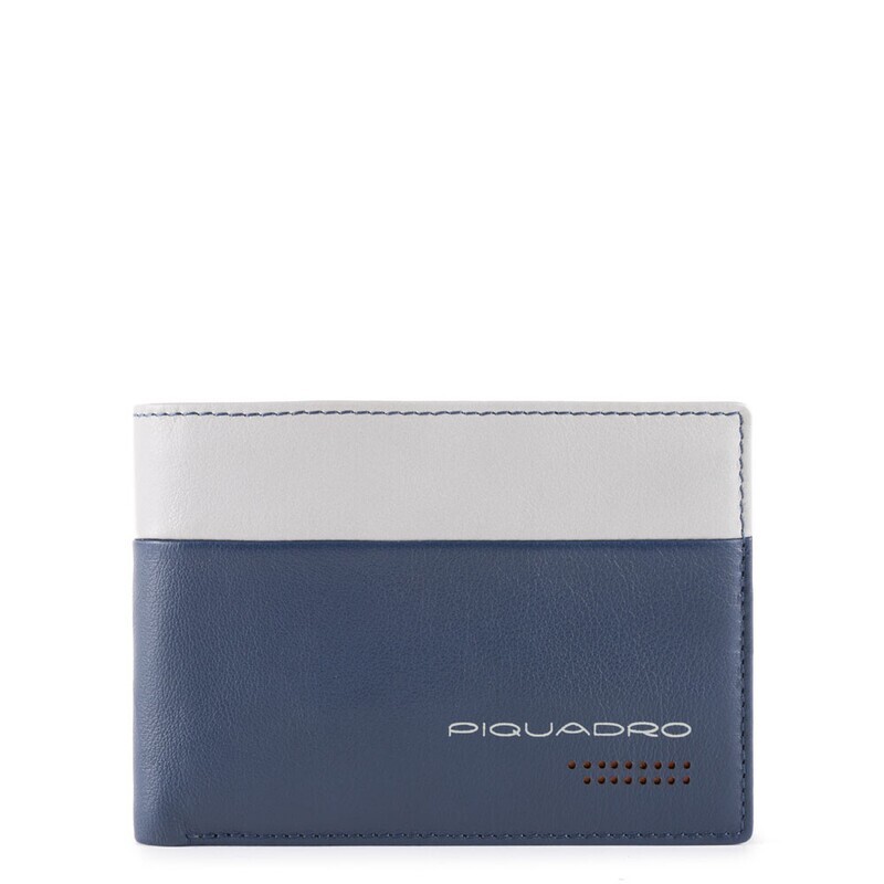 Piquadro.
Portafoglio uomo in pelle con porta monete Urban.
Colore: Blu/Grigio.