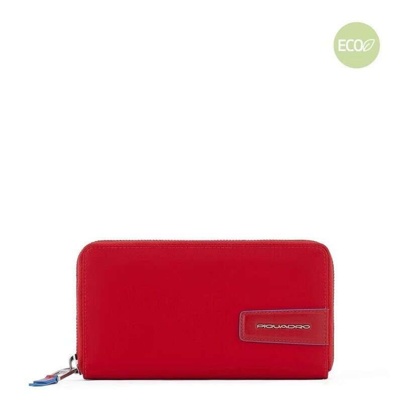 Piquadro.
Portafoglio donna in tessuto riciclato con porta Ryan.
Colore: Rosso.