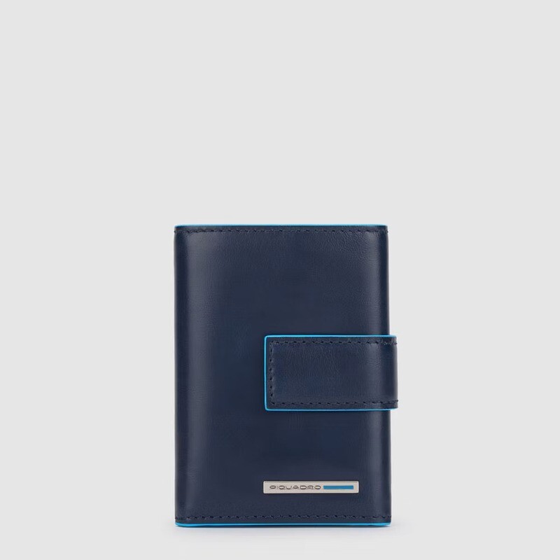 Piquadro.
Portafoglio uomo tascabile con porta monete.
Colore: Blu.