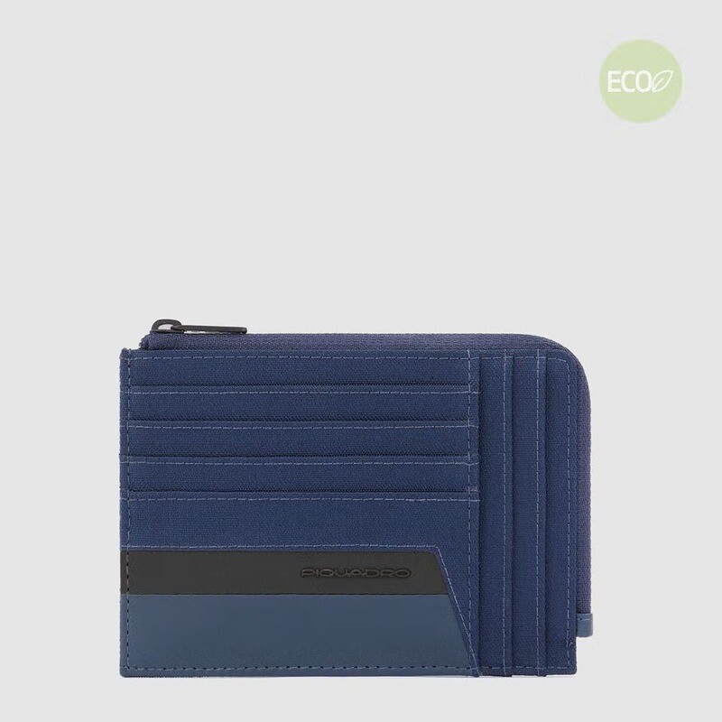 Piquadro.
Portamonete con porta documenti e carte di credito Keith.
Colore: Blu.
