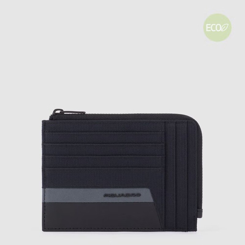 Piquadro. Portamonete con porta documenti e carte di credito Keith. Colore: Nero.