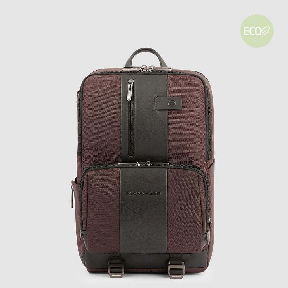 Piquadro.
Zaino 2 comparti tessuto e pelle,PC 15,60&quot; Modularità Brief 2.
Colore: Wengè.