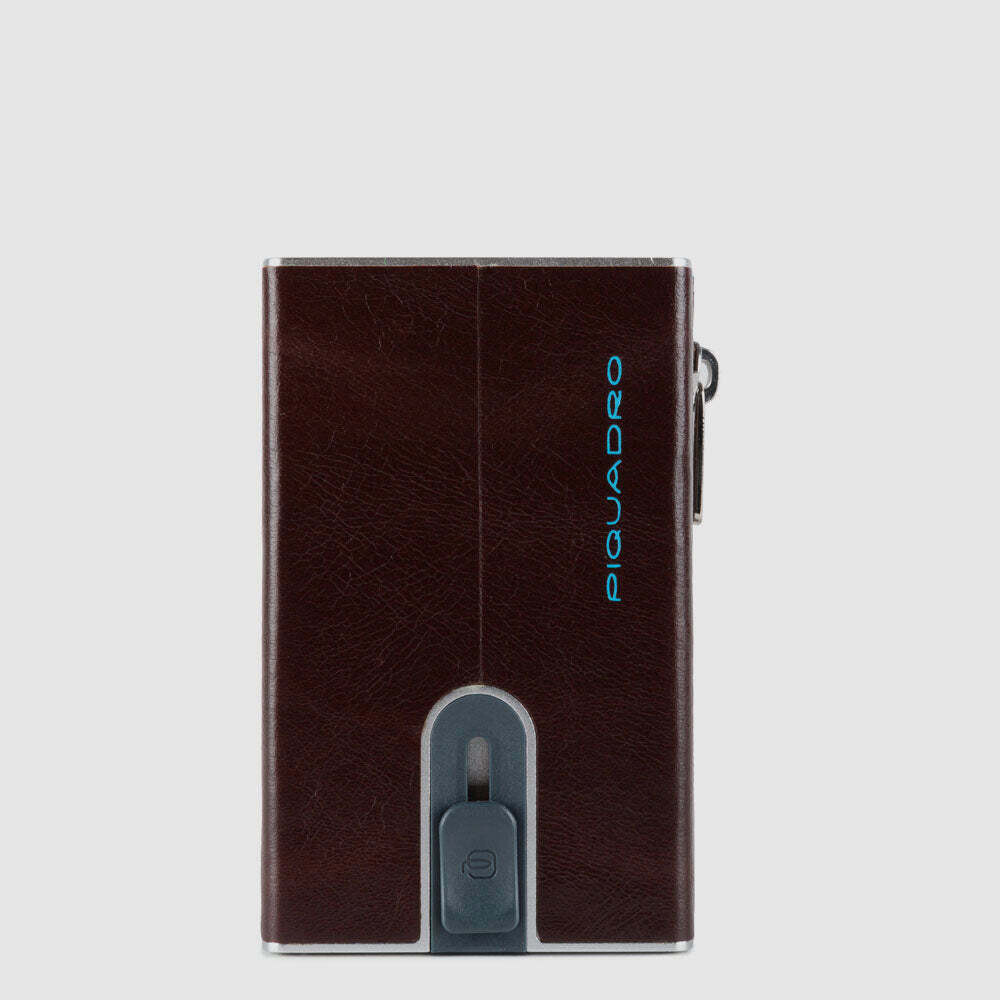 Piquadro. Compact wallet per banconote e carte di credito schermato. Colore: Mogano.