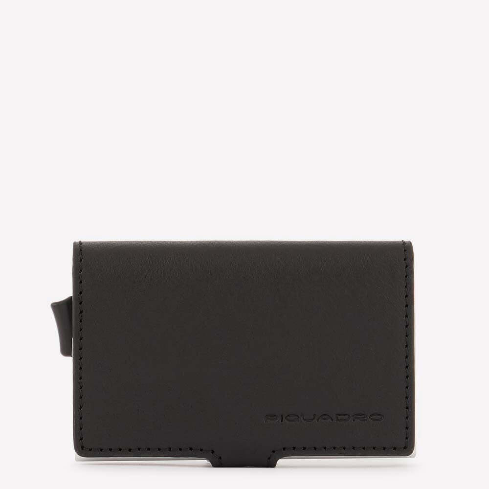 Piquadro.
Porta carte di credito in metallo.
Colore: Nero.