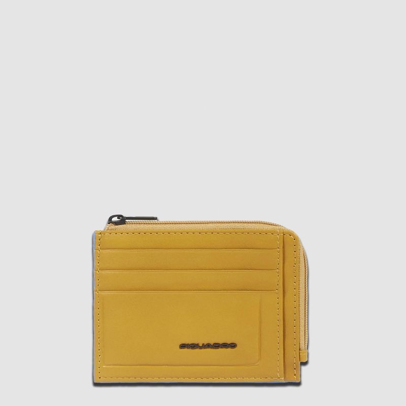 Piquadro. Portamonete con porta documenti e carte di credito. Colore: Giallo.