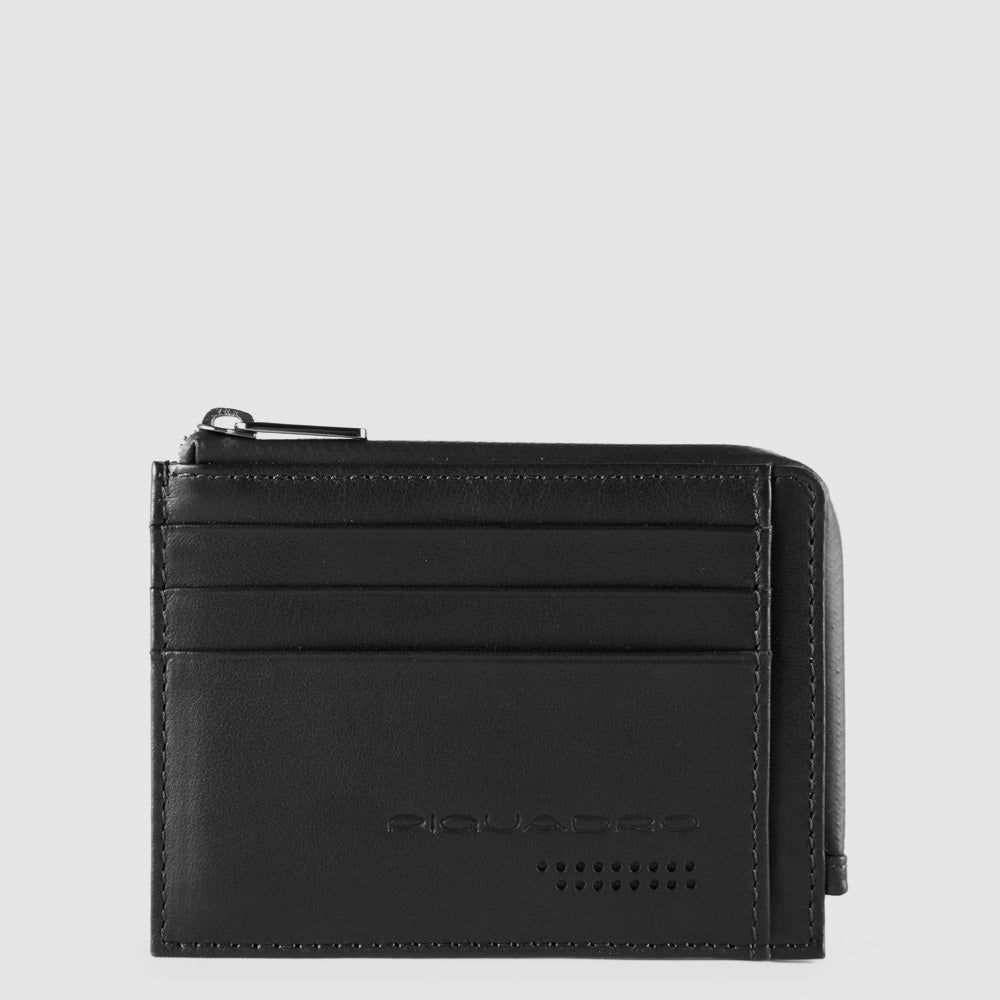 Piquadro. Portamonete con porta documenti e carte di credito. Colore: Nero.