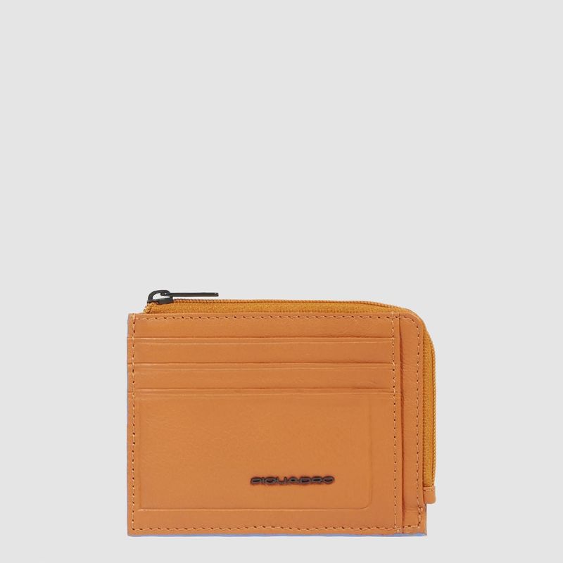 Piquadro. Portamonete con porta documenti e carte di credito. Colore: Arancione.