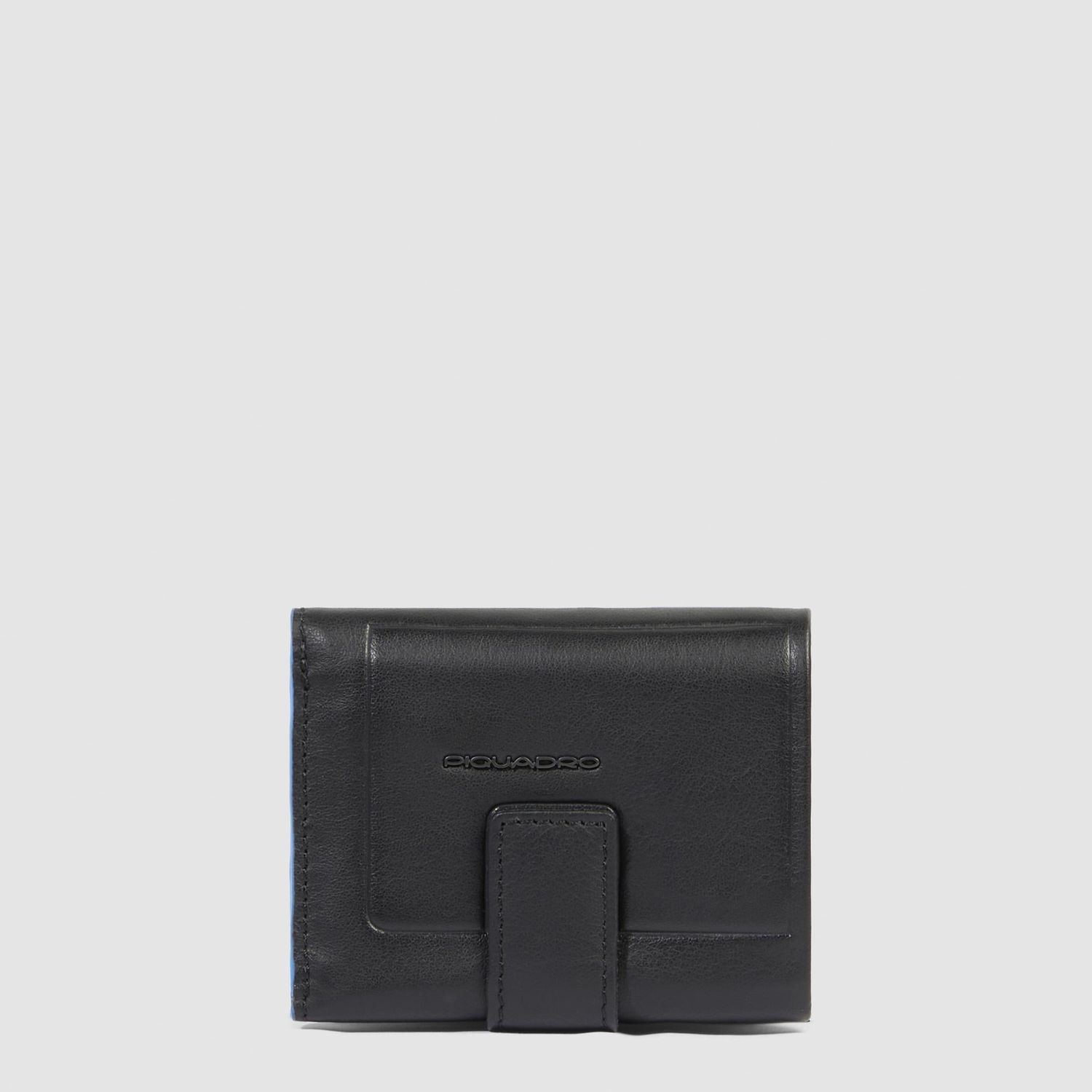 Piquadro. Portafoglio uomo compatto con porta monete. Colore: Nero.