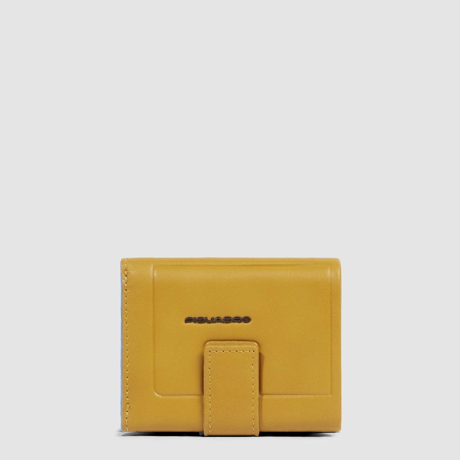 Piquadro. Portafoglio uomo compatto con porta monete. Colore: Giallo.