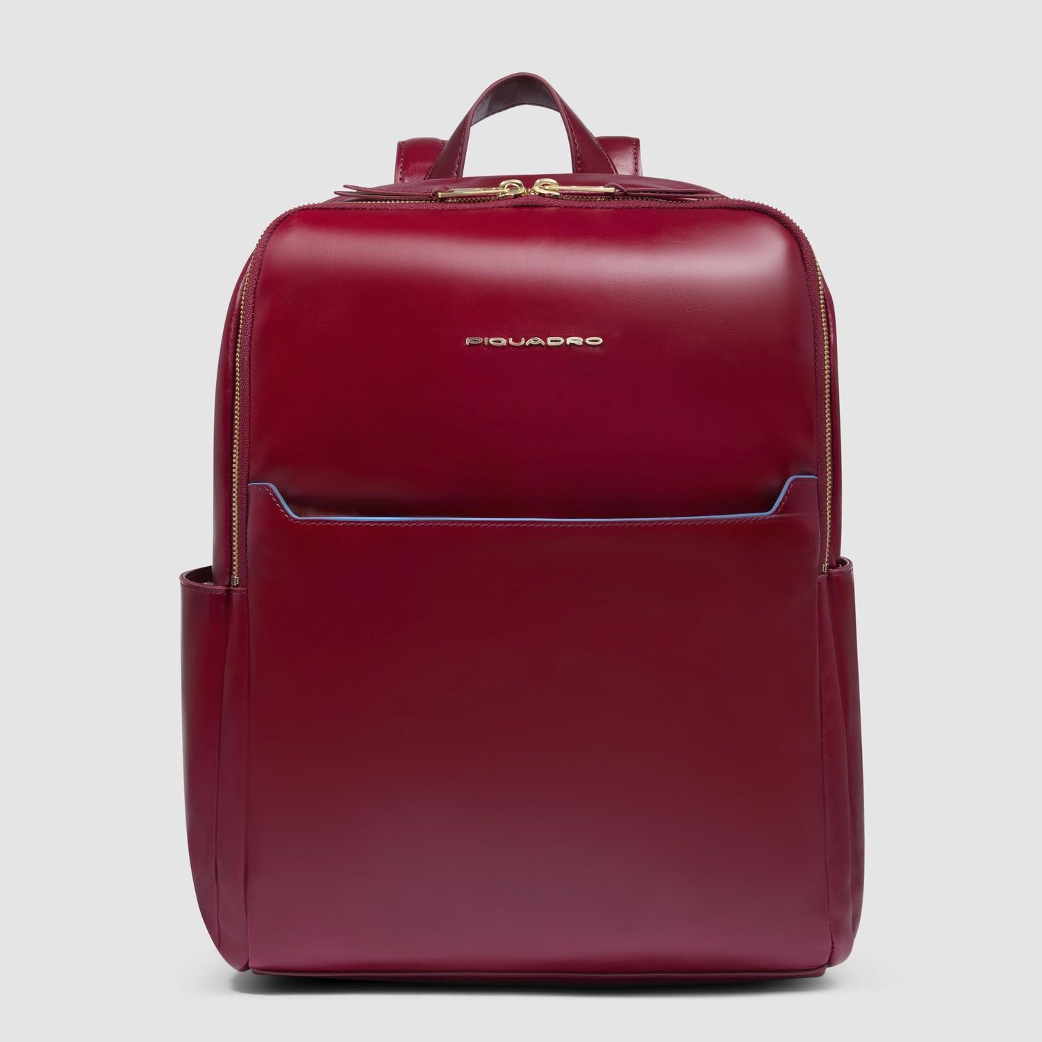 Piquadro. Zaino donna in pelle porta pc 14&quot;. Colore: Rosso
